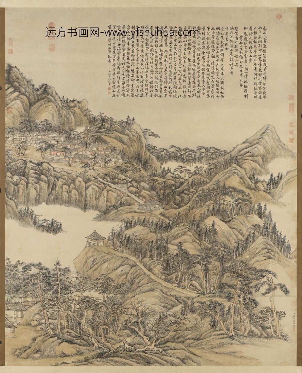清张宗苍灵岩山图轴