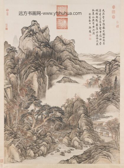 清张宗苍画云崖锦树轴.jpg