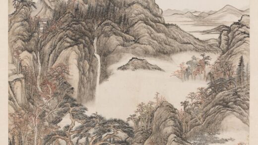 清张宗苍画云崖锦树轴.jpg