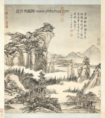 清张宗苍画云巘山楼轴.jpg