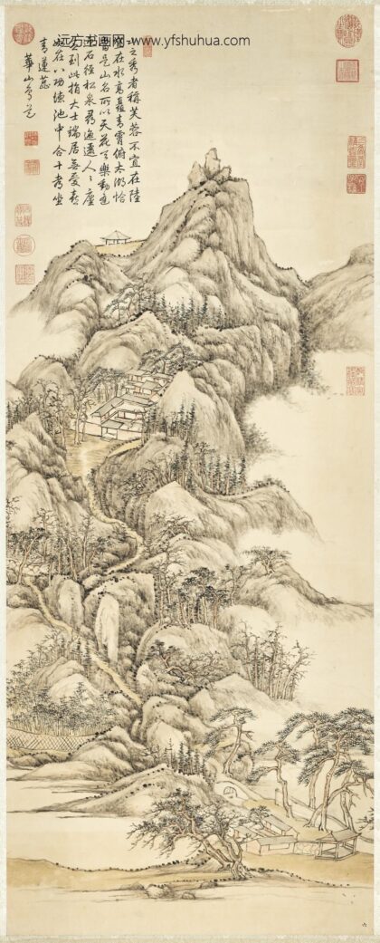 清张宗苍画华山鸟道轴.jpg