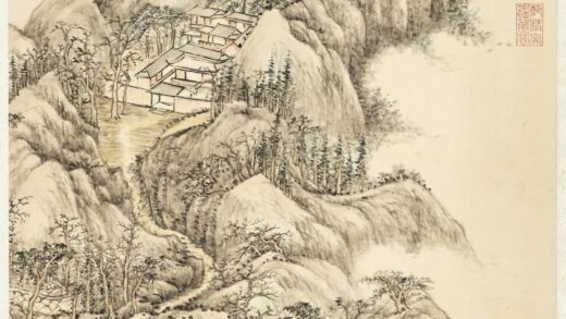 清张宗苍画华山鸟道轴.jpg