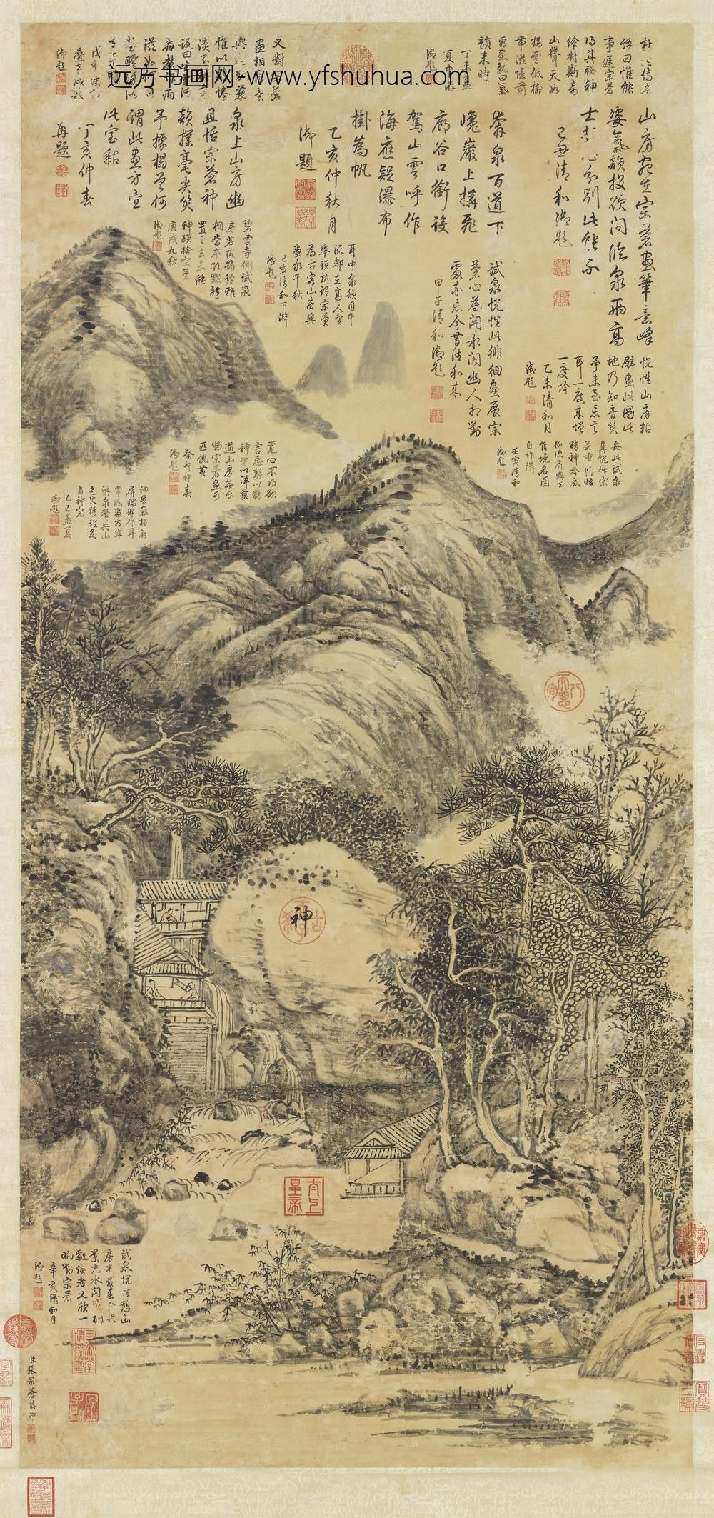 清张宗苍画山水轴