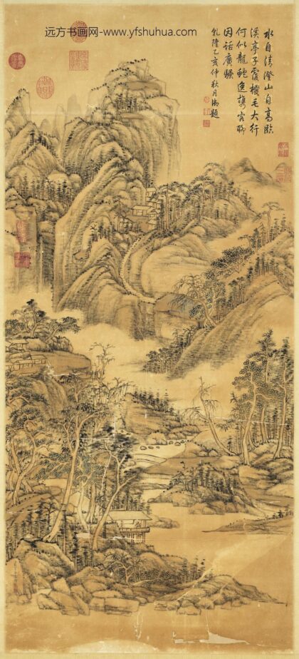 清张宗苍画松云溪馆轴.jpg