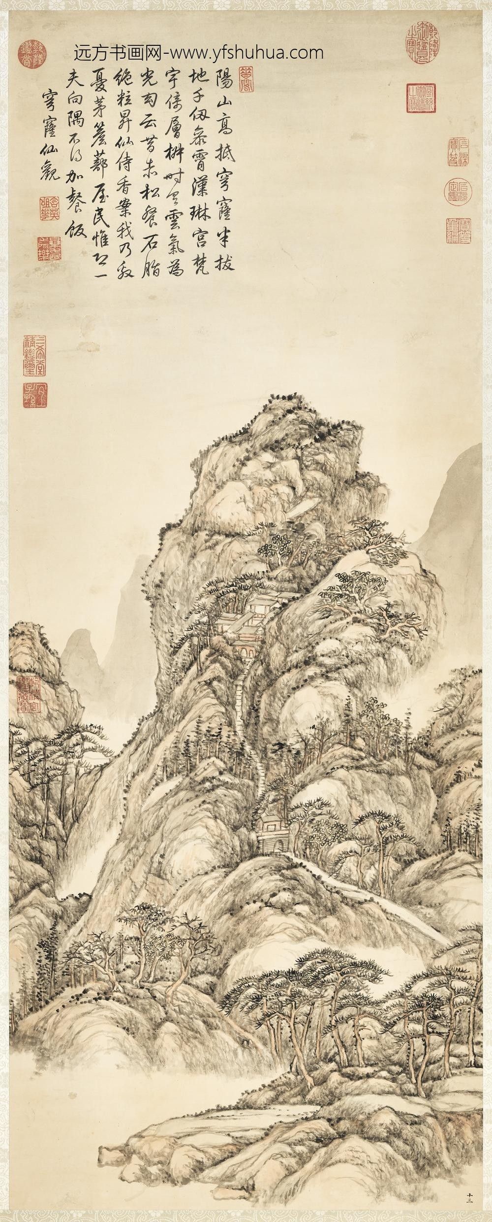 清张宗苍画穹窿仙观轴