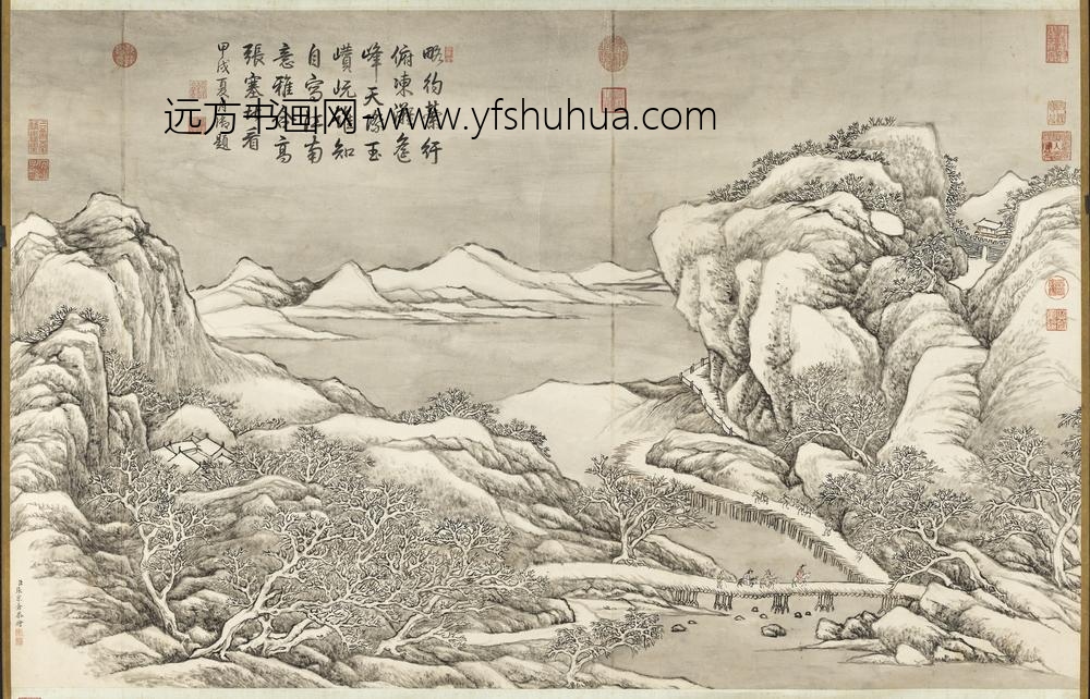 清张宗苍画雪景轴