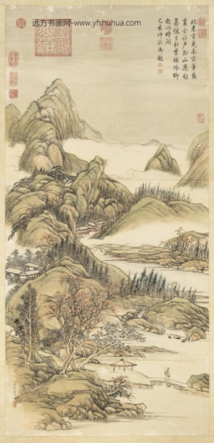 清张宗苍白云红树轴.jpg