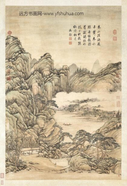 清张宗苍花坞春泉高宗御题轴.jpg