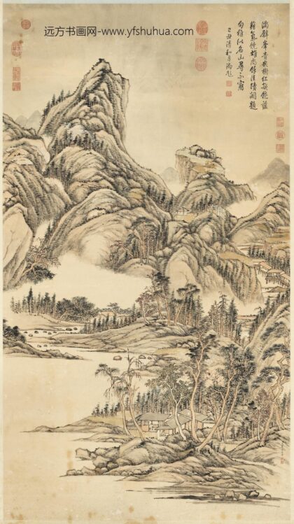 清张宗苍青峰红树轴.jpg