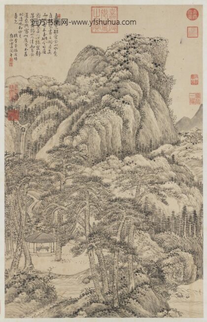 清张庚仿王蒙山水轴.jpg