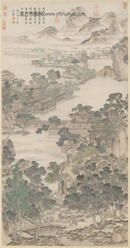 清张廷彦画登瀛洲图轴.jpg