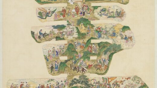 清张恺梁德润张维明合绘群仙祝寿图轴.jpg
