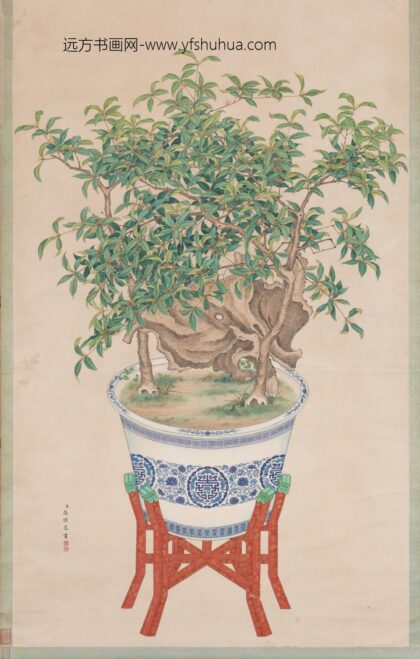 清张恺画盆桂轴.jpg