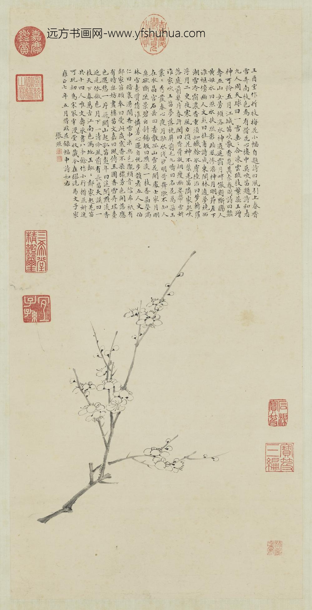 清张照临王榖祥梅花轴