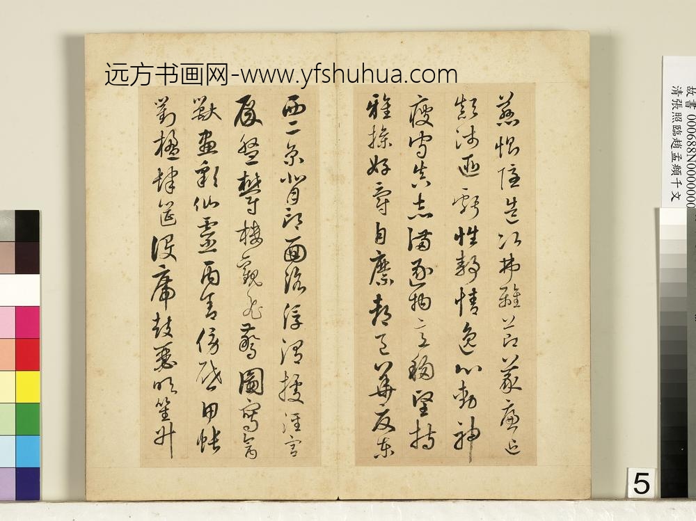 清张照临赵孟俯千字文册