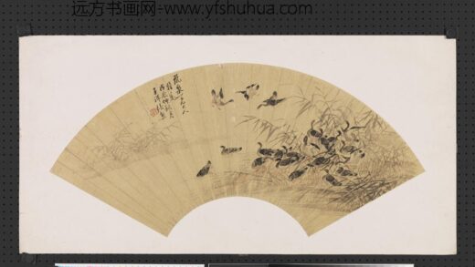 清张熊芦雁扇面镜片.jpg