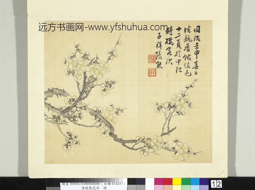 清张熊花卉册册梅
