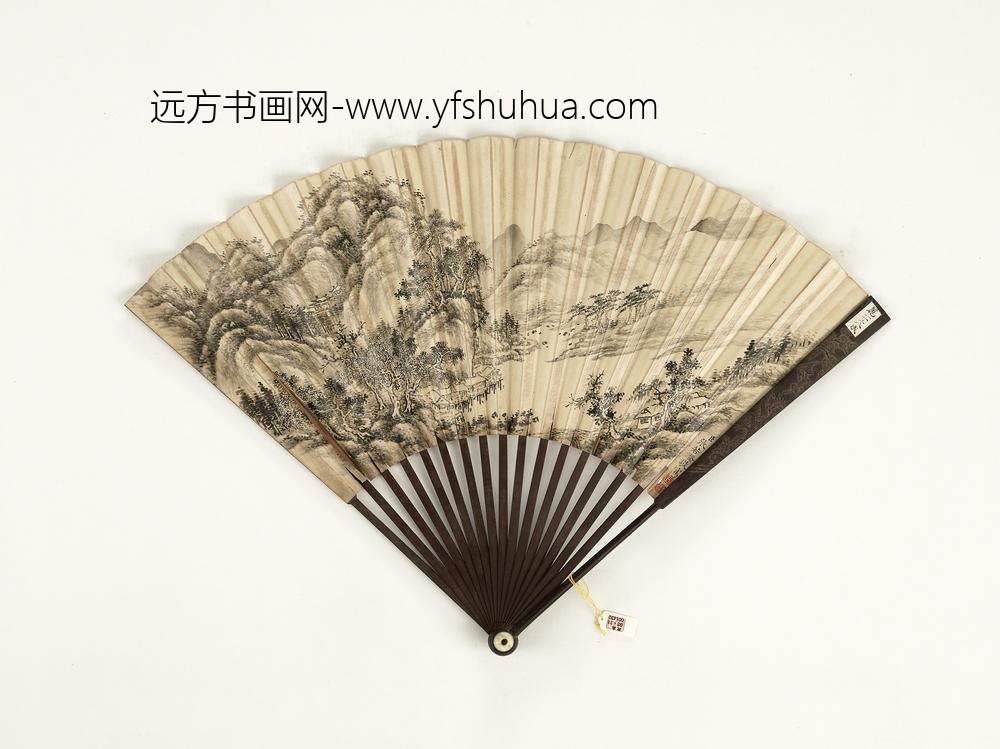清张若澄山水成扇-