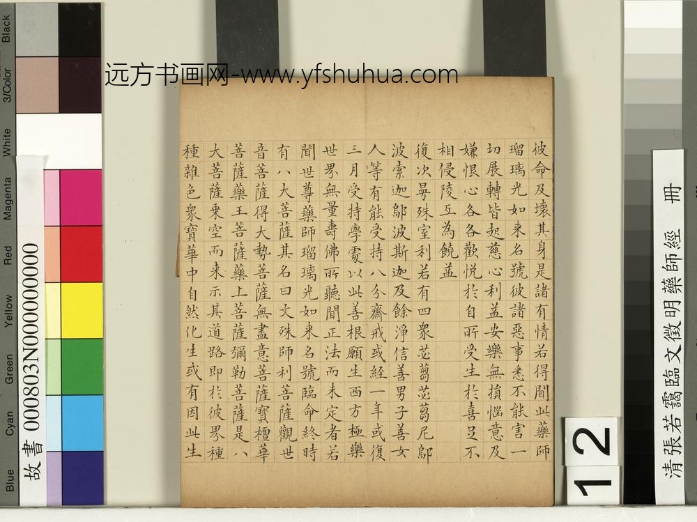 清张若霭临文征明药师经册