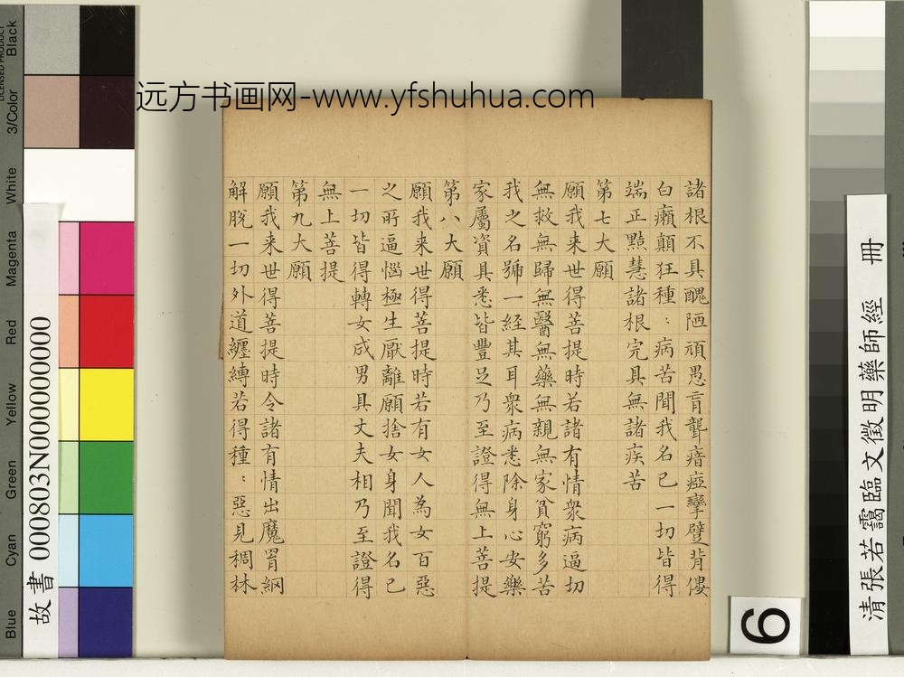 清张若霭临文征明药师经册