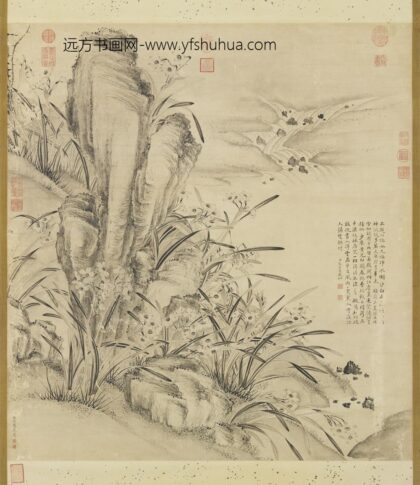 清张若霭画水仙轴.jpg
