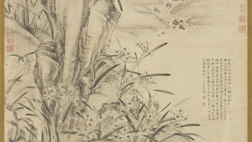 清张若霭画水仙轴.jpg
