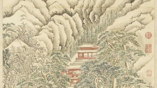 清张若霭画镇海寺雪景轴.jpg