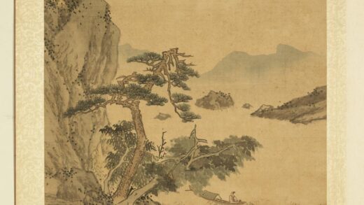 清张雨森画山水下册溪岸游艇.jpg