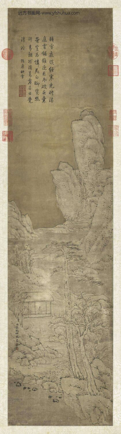 清张鹏翀画雪景人物乾隆御题轴.jpg