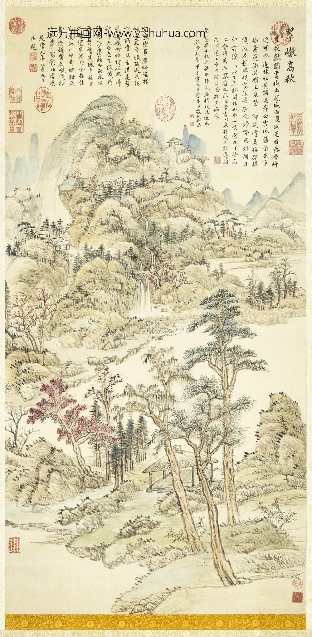 清张鹏翀翠巘高秋图轴