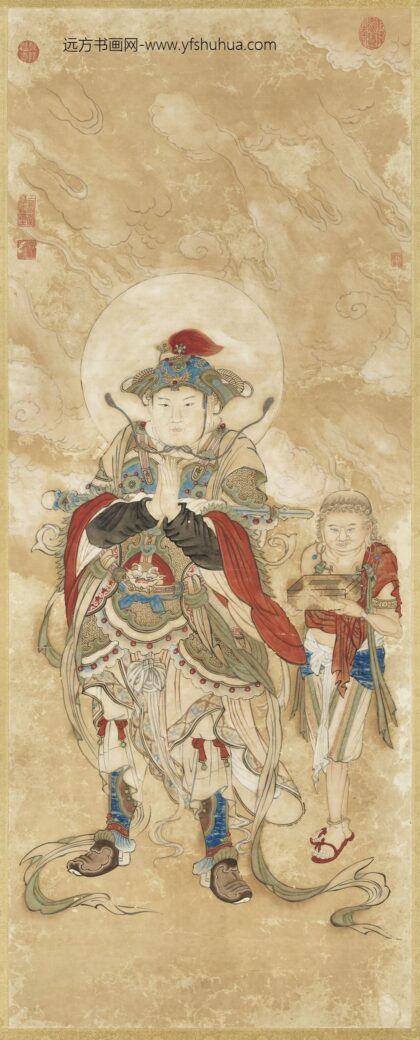 清徐扬仿宋人画天王像（一）轴.jpg