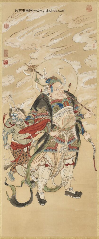 清徐扬仿宋人画天王像（三）轴.jpg