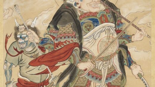 清徐扬仿宋人画天王像（三）轴.jpg