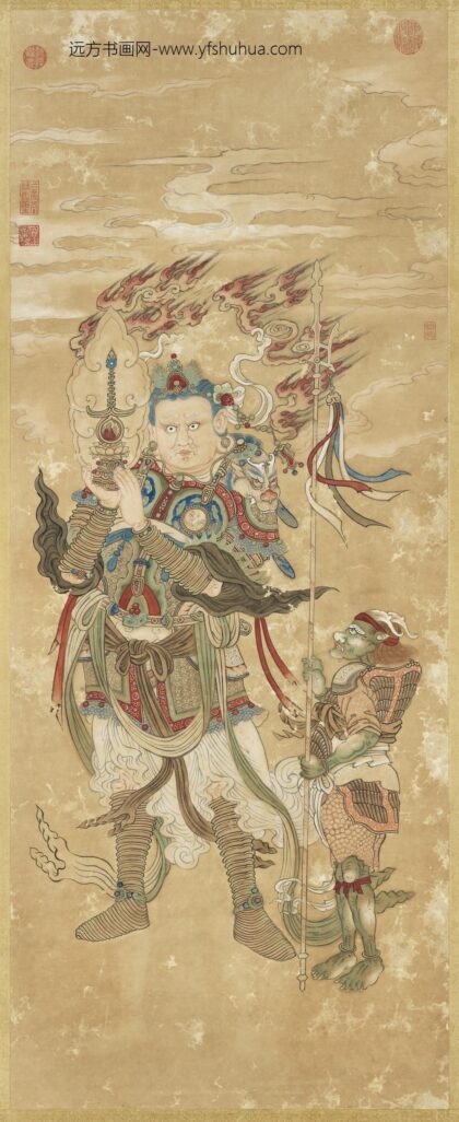 清徐扬仿宋人画天王像（二）轴.jpg