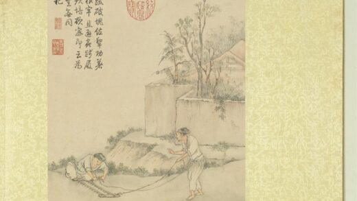 清徐扬绘高宗御题农具十咏册茅舍篱耙.jpg