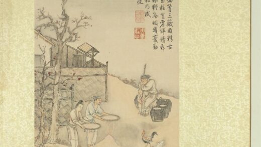 清徐扬绘高宗御题农具十咏册茅舍谷簁.jpg