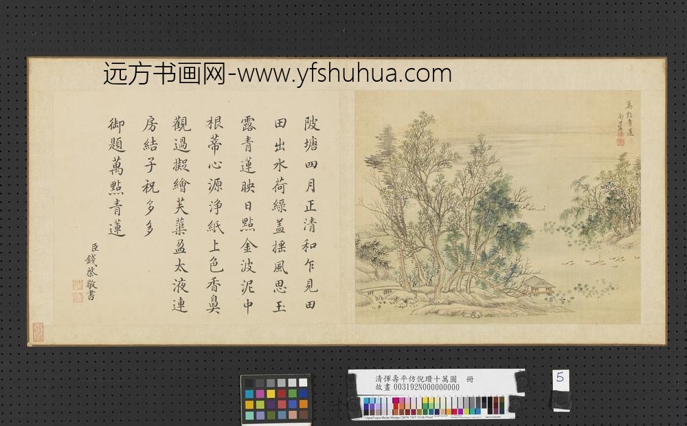 清恽寿平仿倪瓒十万图册万点青莲