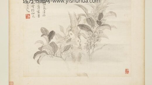 清恽寿平写生花卉册枝上霜气.jpg