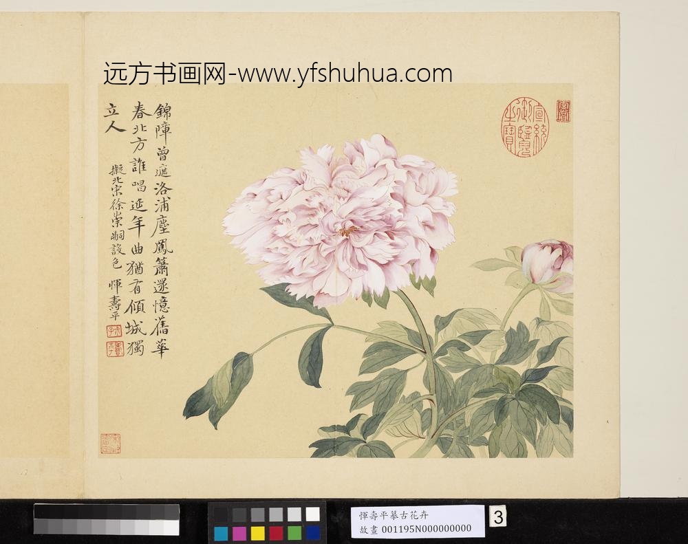 清恽寿平摹古册牡丹