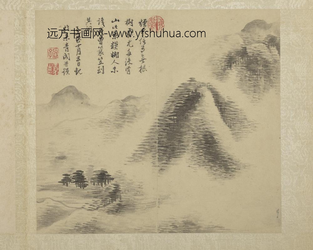 清恽寿平画山水册米家山水