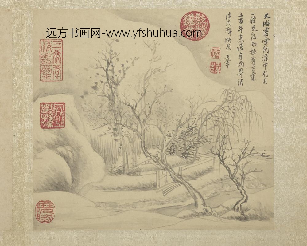 清恽寿平画山水册雪中柴门