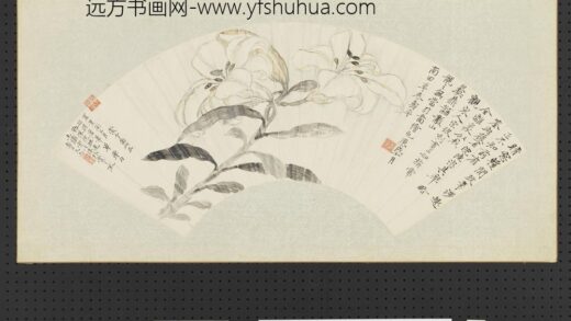 清恽寿平画扇面册百合.jpg