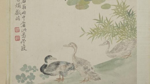 清恽寿平画花卉册临沈周画鹅.jpg