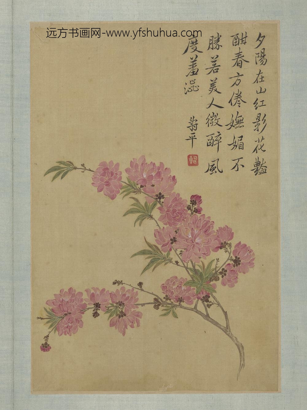 清恽寿平画花卉册碧桃