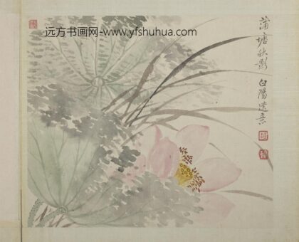 清恽寿平画花卉册蒲塘秋影.jpg
