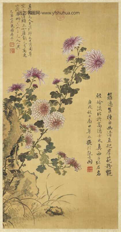 清恽寿平画菊花轴.jpg