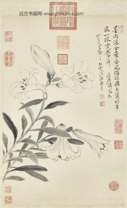 清恽寿平百合轴.jpg