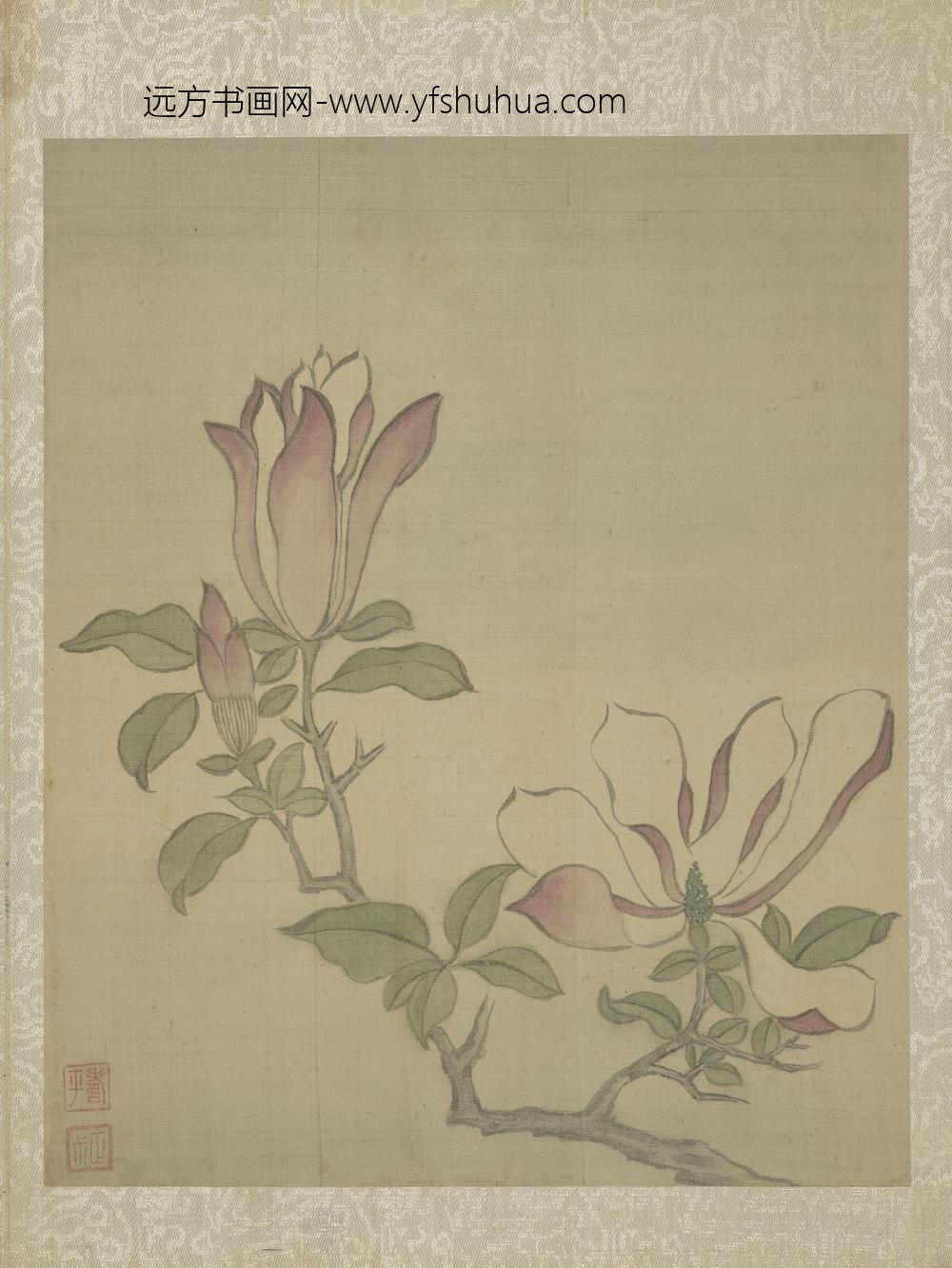 清恽寿平鱼藻图册木兰