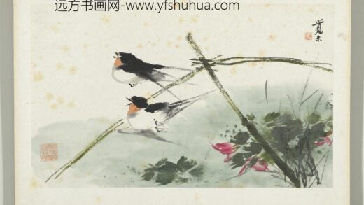 清朱偁花鸟册菱角燕子.jpg
