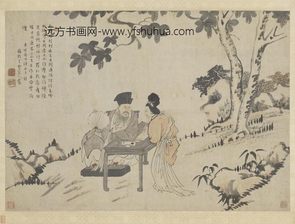 清朱耷东坡朝云图轴清朱耷东坡朝云图轴